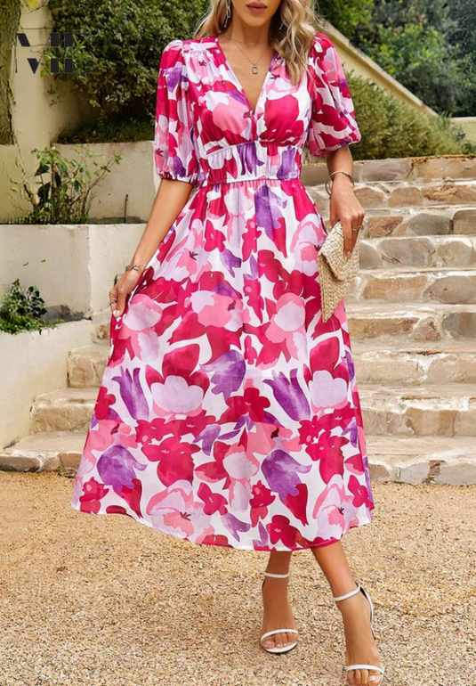 Nica | Charming Midi Floral Dress