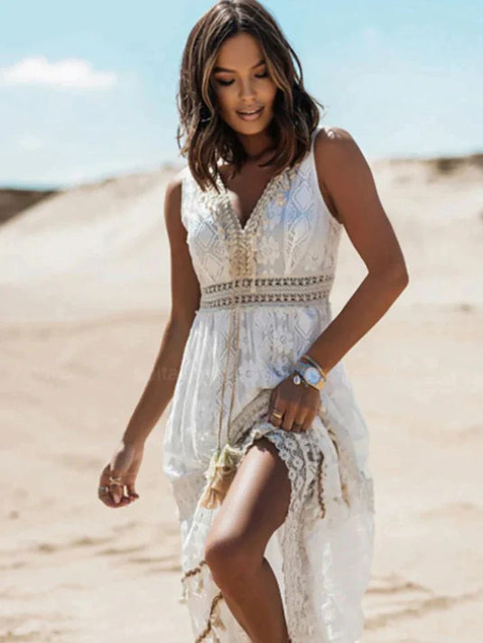 Mitch | Dreamy Printed Draped Boho Dress