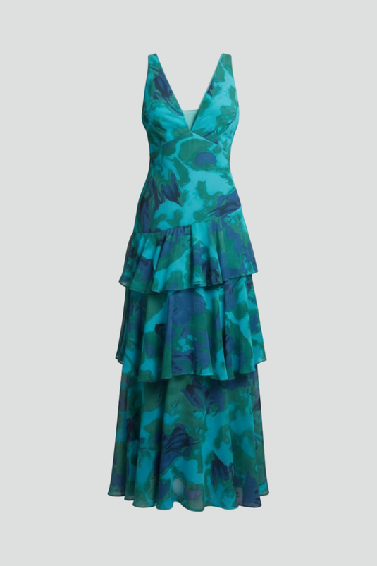 Adele | Graceful V-Neck Maxi Floral Dress