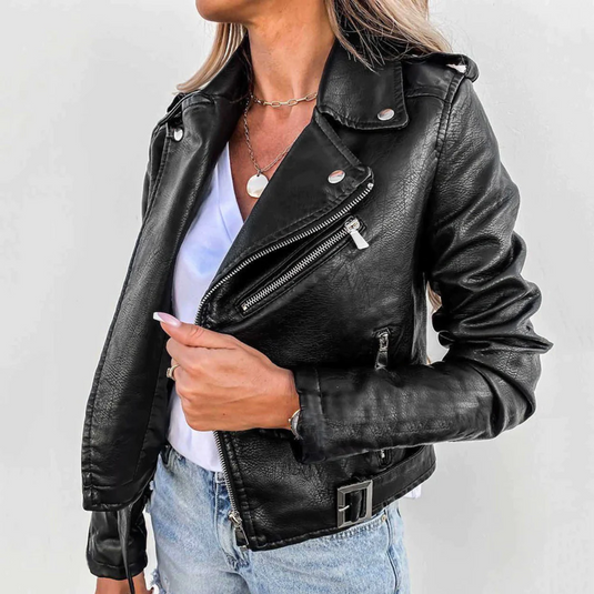 Lacy | Classic Zipper Biker Women Casual Jacket