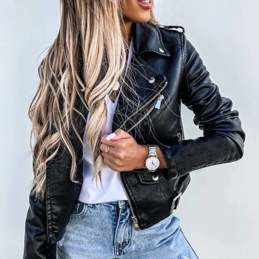 Lacy | Classic Zipper Biker Women Casual Jacket