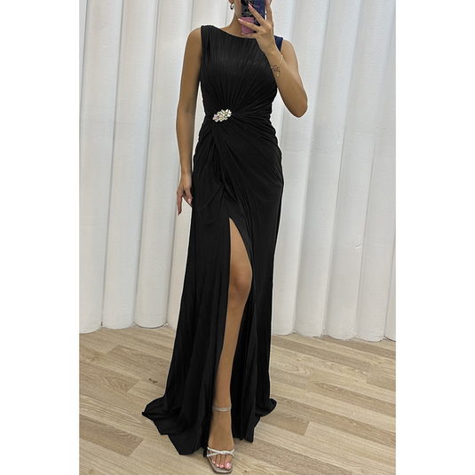 Mindy - Pleated Maxi Wedding Guest Dress