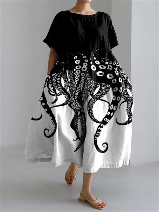 Rafaela | Artistic Printed Midi Casual Summer Dress