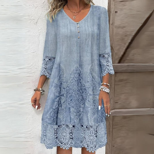 Jenny | Charming Embroidered Midi Floral Dress