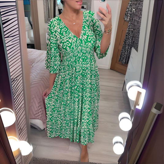 Raiza | Chic Printed Midi Boho Dress