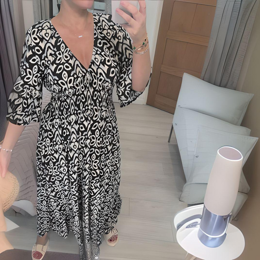 Raiza | Chic Printed Midi Boho Dress