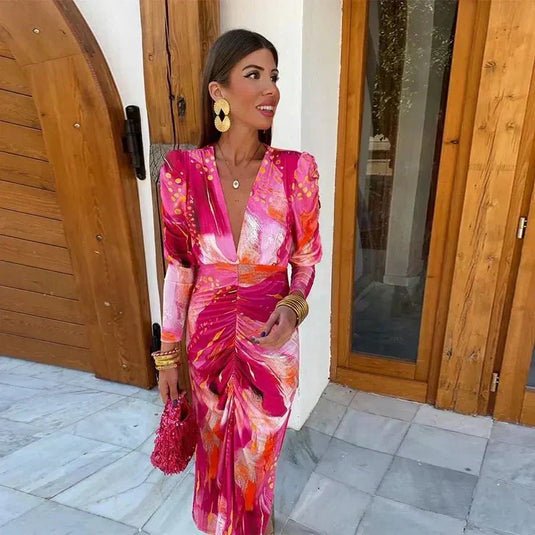 Anna | Charming Wrap Maxi Wedding Guest Dress