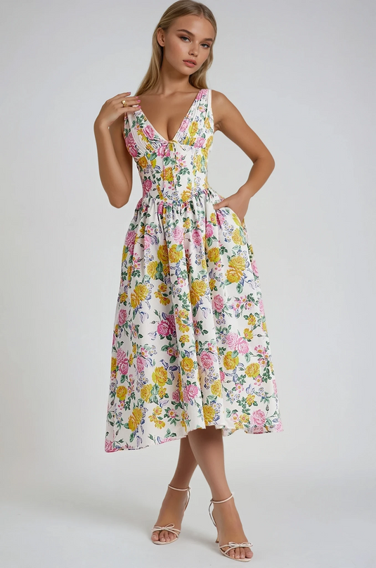 Elga | Elegant Summer Floral Dress