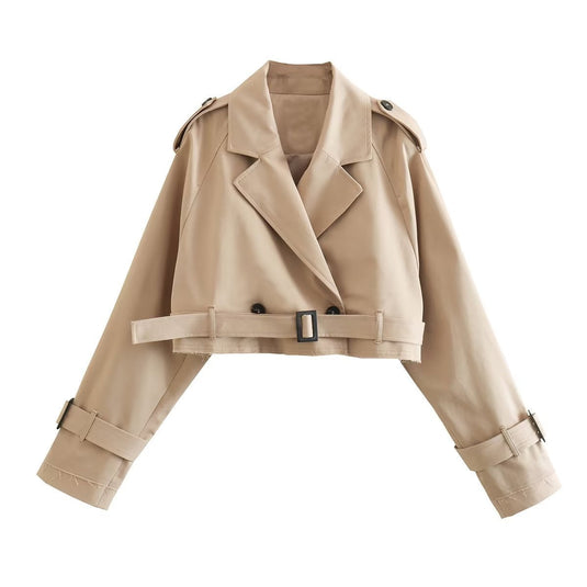 Mae | Chic Short Double-Breasted Women Trench Coat