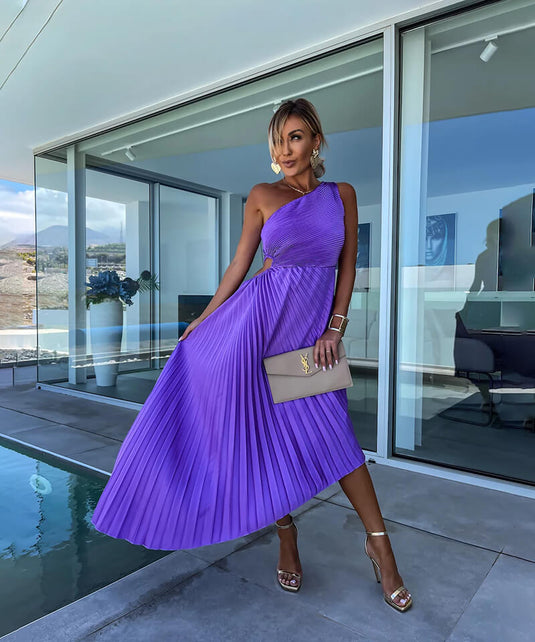 Penny | Chic One Shoulder Wedding Guest Dress