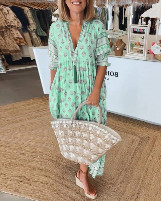 Andy | Graceful Tassel Midi Boho Dress