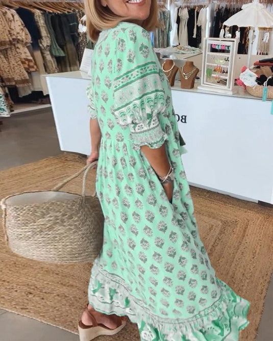 Andy | Graceful Tassel Midi Boho Dress