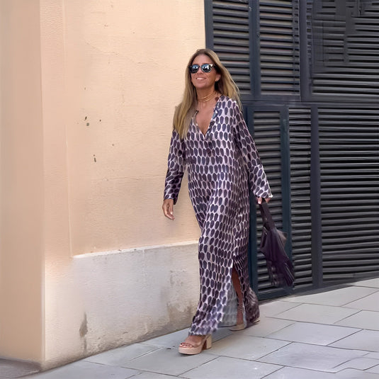 Shanna | Chic Printed Midi Boho Dress