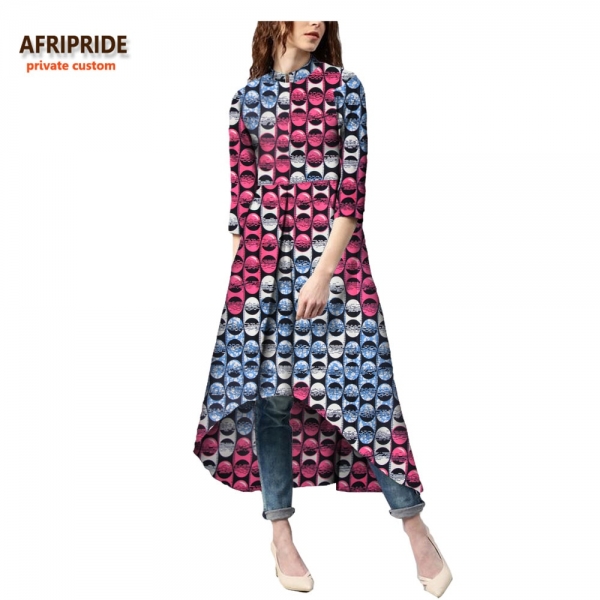 18 autumn african dress for women Private Custom half sleeve mid-calf length no lining casual dress 100% batik cotton A7225114 1 Half sleeve mid-calf length no lining casual dress 100% batik cotton