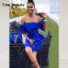 TinaBeauty New Arrival Big Bow Red Dresses 19 Summer Sexy Slash Neck Half Sleeve Bodycon Dress Women Party Prom Wear Red Dress