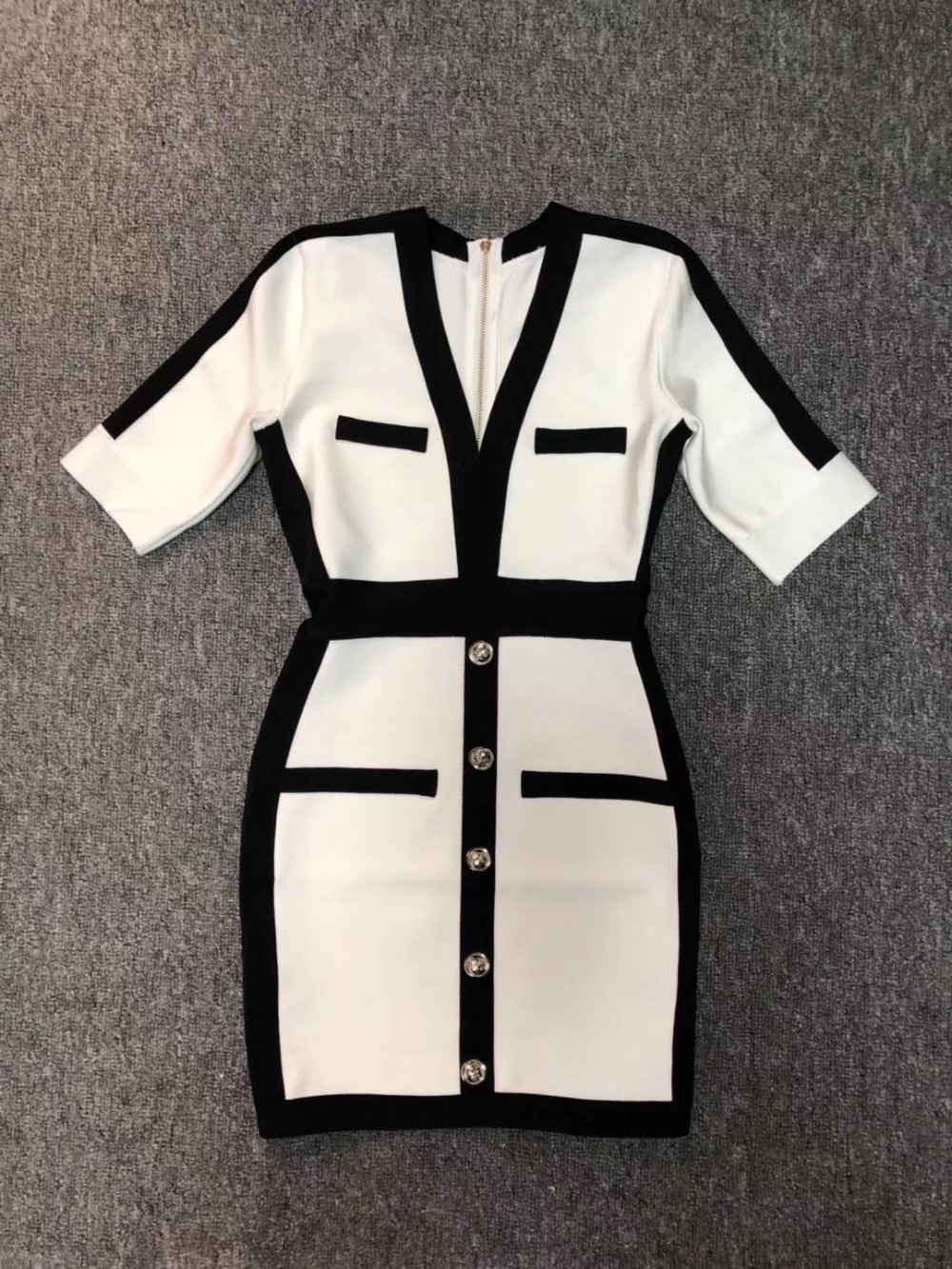 V Neck Half Sleeve Bandage Dress 19 Ladies Elegant Designer