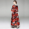Step into Elegance: New Spring Floral Print Long Runway Dress - Embrace Bohemian Beauty and Radiate Confidence