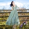 Chic Summer Square Collar Midi Dress