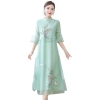 Chinese Style Dress Vintage Half sleeve Large size 4XL Long