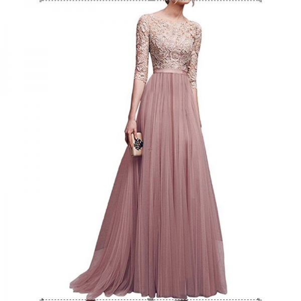 New Elegant Women Dresses Chiffon Female Floor-length Half Sleeve Maxi Dress Women Evening O-Neck Party Dresses New Elegant Women Dresses Chiffon Female Floor-length Half Sleeve Maxi Dress Women Evening O-Neck Party Dresses