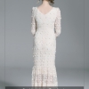 SMTHMA 19 Embroidered Mesh Long Dress: Elegance and Style Combined