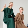 FREE SHIPPING Miyake Fashion wrist half sleeve Patch sequined O-neck fold dress button straight dress IN STOCK