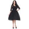 Half Sleeve Black Lace Dress Big Size 7XL Ball Gown