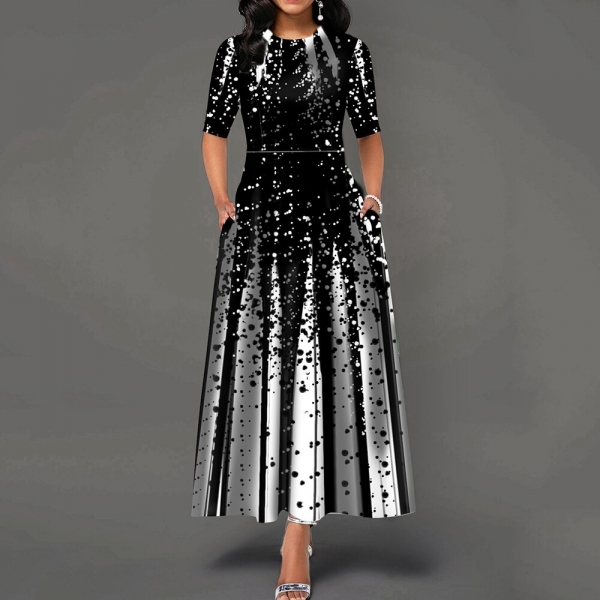 Women 19 Elegant Lady Party Dinner Midi Robe High Waist Bandage Print African Christmas Dress Vestiods Half Sleeve Dress Women 19 Elegant Lady Party Dinner Midi Robe High Waist Bandage Print African Christmas Dress Vestiods Half Sleeve Dress