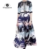 Women Dress Print Half Sleeve Dress 19 Autumn Ladies Long Dress Elegant