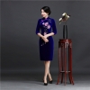 Designer Women's Velour Qipao Plus Size 4XL – Handmade Sequined Beads Chinese Dress