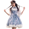 Fairy Princess Lolita Dress Vintage Chinese Style Floral Printed Half Sleeve Lolita OP Dress