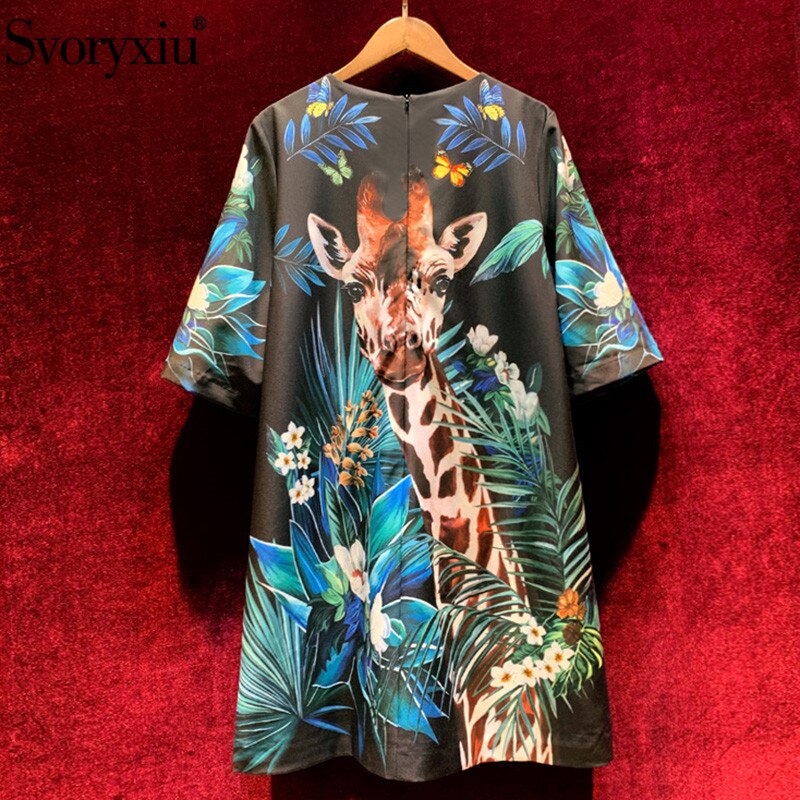 Autumn Winter Loose Short Dress Women's Half Sleeve Beading