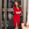 Dress Bandage Office Party Sexy Bodycon Black Red Vintage