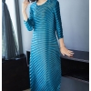 Fold o-neck half sleeve Asymmetrical dress