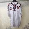 Half Sleeve Embroidery Dress Casual Loose White Blouse Dress