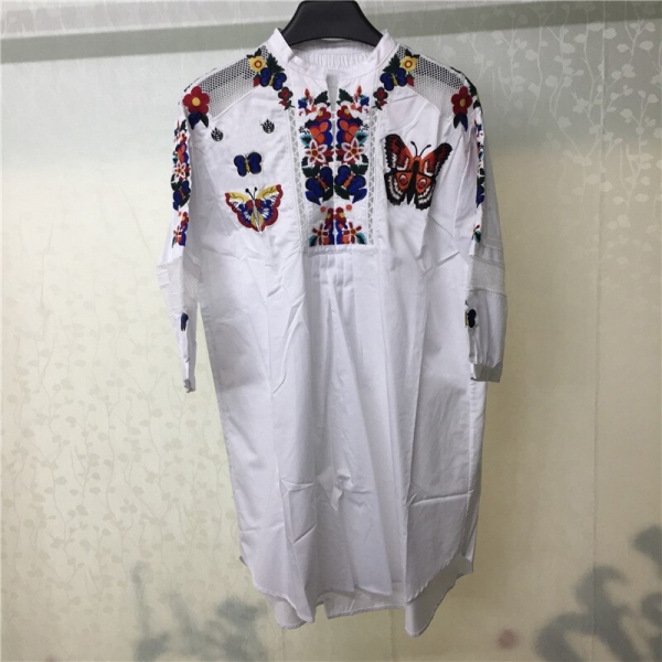 Women's Dresses 18 Half Sleeve Embroidery Dress Casual Loose White Blouse Dress Women 1 Half Sleeve Embroidery Dress Casual Loose White Blouse Dress