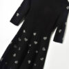 Black Spring Sweater Dress 19 chic A-line O-neck half sleeve Ladies Knitted