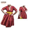 Stylish AFRIPRIDE A-Line Autumn Dress for Women - V-Neck Cotton Knee-Length Dress 