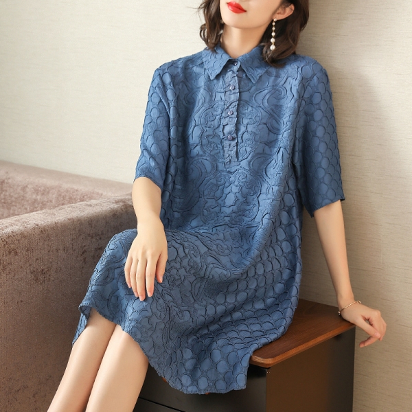 Plus Size Dress Summer Women Loose Elegant Casual Dress New Fashion Turndown Collar Half Sleeves Miyake Pleated Dresses Plus Size Dress Summer Women Loose Elegant Casual Dress New Fashion Turndown Collar Half Sleeves Miyake Pleated Dresses