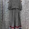 Collar Polka Dot Print Striped Color Block Half Sleeve Mid-Calf