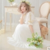 Delly Japanese sweet soft sister dress stripe mesh Lolita half sleeve