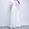 Dress Half Sleeve Round Elegant Ball Gown Long Party