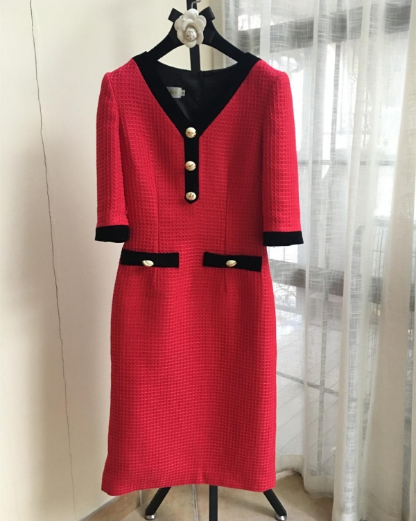 Elegant half sleeves dress Brand new high quality high-rise