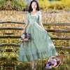 Chic Summer Square Collar Midi Dress