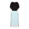 Women Maxi Dress O-neck Half Sleeve Draped Patchwork Mid-Calf Dresses 19 Autumn and Winter