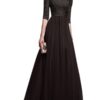 Elegant Half Sleeve Chiffon Lace Stitching Women Party Prom Evening