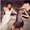 Puff sleeve tulle dress v neck ruched ruffle black sheer