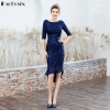 Partysix Women Half Sleeve Sequins Dress Elegant Party Dress With Belt