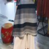 Stripe dress irregular fold dress with half sleeves