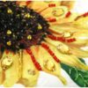 Night jacquard floral beading a-line half sleeve elegant yellow
